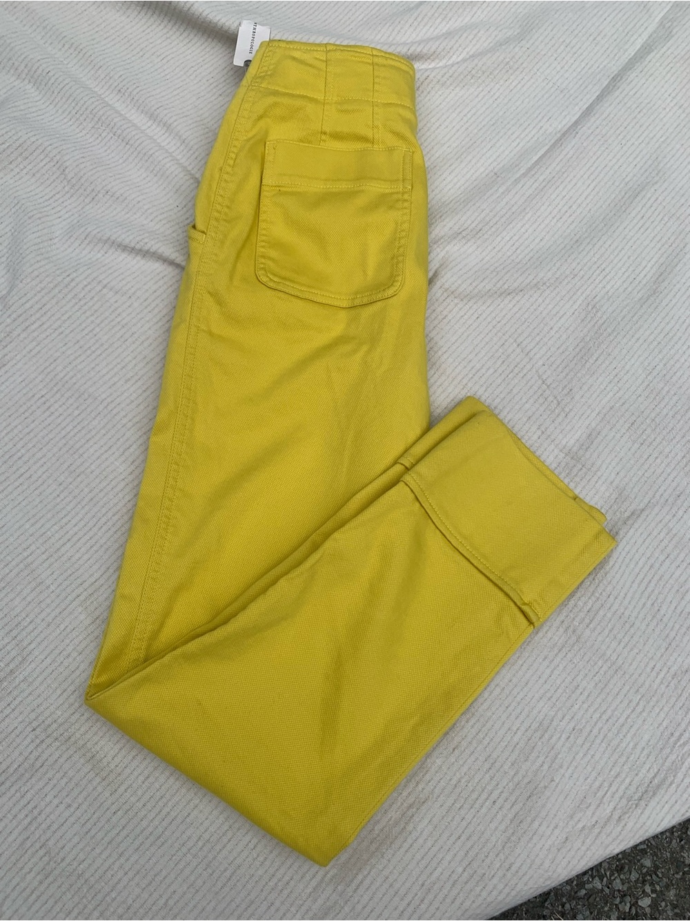 NWT Maeve Anthropologie Yellow Cuffed High Rise Tailored Pants US 0